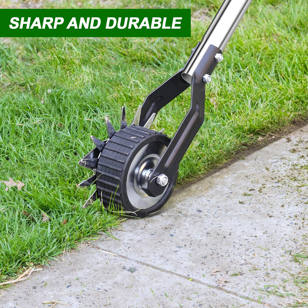 LASTOOLS Wheel Rotary Edger Lawn Tool, Sidewalk 66.7Inch Manual Lawn Edger, Grass Edge Trimmer, Adjustable Stainless Steel Handle with Cushion Grip,Soil,Garden and Yard Tool