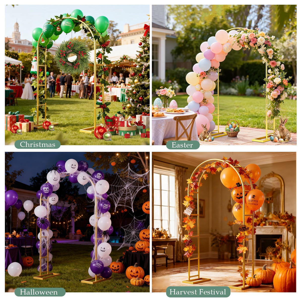 WellSign Balloon Arch Stand 7.2FTx4.3FT Trellis for Climbing Plants Outdoor