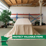 All Purpose Canvas Drop Cloth by EZ Drop - Cotton Duck Dropcloth Tarp for Painting, Construction Debris, Floor & Furniture Protection, Heavy Duty Cover Against Paint, Dust, Dirt (4 ft. x 12 ft.)