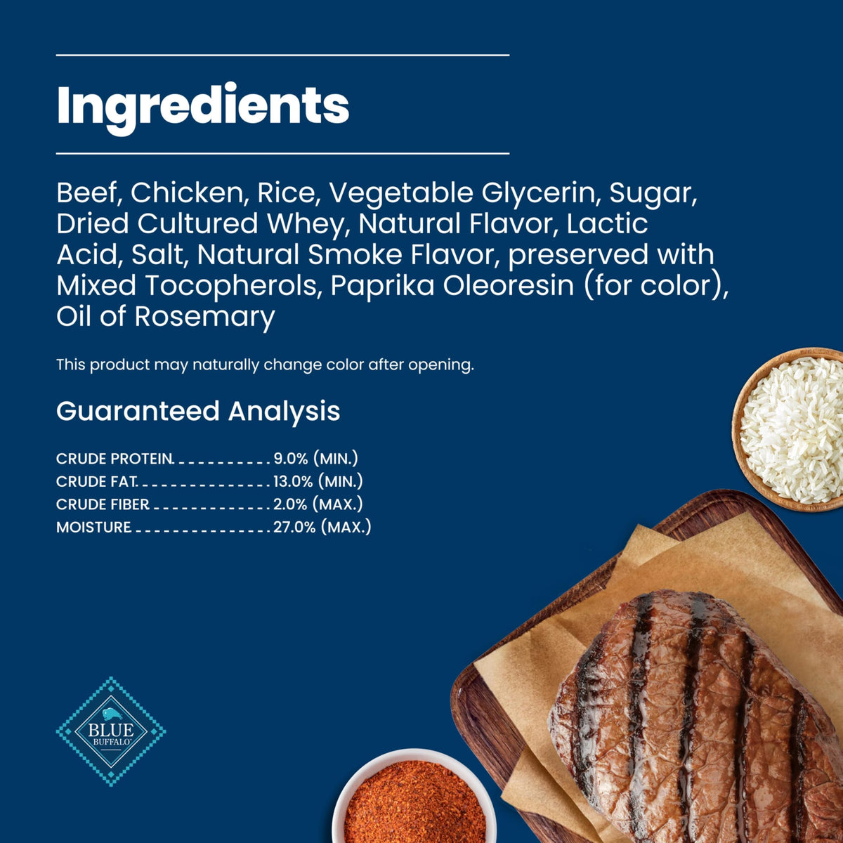 Blue Buffalo Nudges Grillers Steak Dog Treats, 36 oz