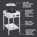 Concord Professional Vortex Burner Stainless Steel Commercial Wok Range Single Burner Outdoor Propane Stove. Great for Stir Fry, Outdoor Kitchen, Asian Cuisine