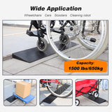Ruedamann 1" Rise Threshold Ramp,1500 LBS Capacity, 35.4" Wide Natural Rubber Power Wheelchair Ramp, Cuttable for Doorways, Non-Slip Rubber Threshold Ramp for Doorways,Driveways, Bathroom