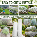 10Ft x 50Ft Garden Netting, Fine Mesh Insect Netting for Plant Protection, Mosquito Bug Bird Barrier Mesh Cover for Vegetables Fruits Flowers Raised Beds