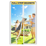 HOFUDON Upgraded Magnetic Screen Door, Heavy Duty Fiberglass Mesh, Quick Close Full Strip Magnets, Door Screen Magnetic Closure for Single Door Size 36 x 80 Inch, Screen Door Size 39 x 82 Inch White