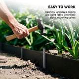 WORTH 26Pcs 8 in. Metal Landscape Edging Stakes, Silver Steel Garden Spikes