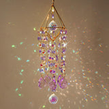 21.5'' Crystal Prisms Suncatcher for Window Hanging,Purple
