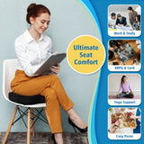 CloudBliss Large Office Chair Seat Cushion, Cooling Gel Enhanced Memory Foam for Long Sitting - Back, Sciatica, Coccyx, Tailbone Pain Relief Pillow - for Wheelchair，Office, Gaming, Car - Black