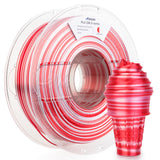 AMOLEN Silk PLA 3D Printer Filament, Shiny Multicolor Christmas Rainbow PLA Filament 1.75mm, Fast Color Change PLA 3D Printing Filament for Most FDM 3D Printer, Red White, 1kg (2.2lbs)