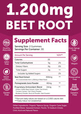 Lunakai USA Made Beet Root Gummies with Antioxidant Blend - Delicious Non-GMO Beet Chews, 60ct