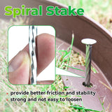 EISENSP 6.3-Inch Galvanized Heavy-Duty Landscape Stakes, (300-Pack) Spiral Metal Turf Spikes for Artificial Grass, Paver Edging, Weed Barrier, Securing Fences and More