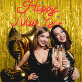 20 Pack Foil Curtain Backdrop Gold Metallic Tinsel Foil Fringe Curtains Photo Booth Props for Birthday Wedding Engagement Baby Shower Bachelorette Christmas Holiday Celebration Party Decorations