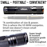 uvBeast New V3 365nm MINI - Black Light UV Flashlight – High Definition Pure Ultraviolet - Professional Grade High Power Upgraded 5 Core UV LED – USA Stock