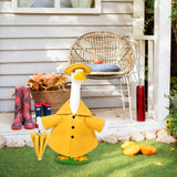 Kuscul Summer Goose Outfits 23 Inch Porch Goose Raincoat Outfit Lawn Goose Rainy Clothes with Umbrella Hat for Geese Statue Summer Spring Garden Patio Yard Outdoor Decor (Yellow)
