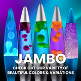 JAMBO 16" Beautiful Lamp- Purple with Yellow/Orange Wax, Relaxing Liquid Light, Night Light Nightlight, Home Decor Living Room Office Bedroom Lamp for Adults Teens Kids Magma Motion