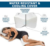 ComfiLife Knee Pillow for Side Sleepers – Cooling Leg Pillow for Side Sleeping – Knee Pillow with Strap for Hip Pain, Back Pain, Sciatica Pain Relief – Memory Foam Hip Pillow Contour Design