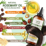 VITAL AFFAIR Blend Of Pure Rosemary Oil With Castor, Batana, Jojoba Oil - Infused With Biotin & Vitamin E-Blend of Effective Hair Oils for Hair Growth-Strengthening Treatment 6 Fl Oz