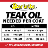 Star brite Premium Golden Teak Oil - Sealer, Preserver, & Finish for Outdoor Teak & Other Fine Woods, 32 oz