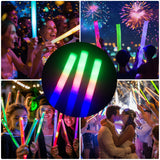 pelreame 55 Pcs LED Foam Glow Sticks Bulk,Foam Light Up Sticks 3 Modes of Color Flashing,Glow in The Dark Party Supplies for Birthday,Wedding,Raves,Carnival,New Year,Concert,Halloween Christmas