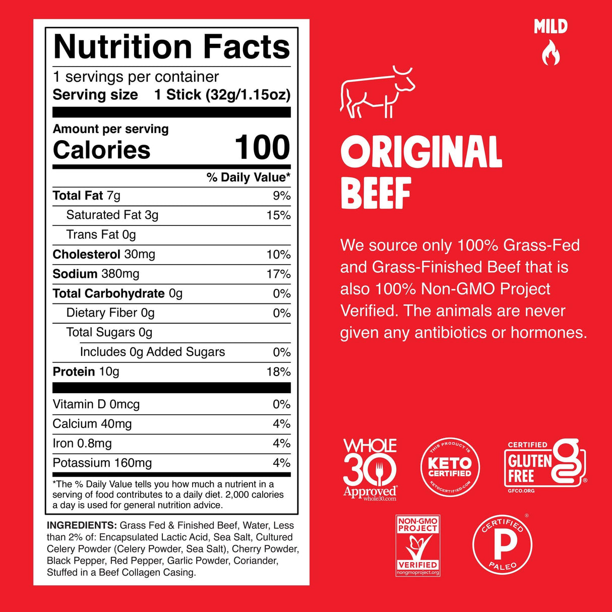 Chomps Original Beef Jerky Snack Sticks, 8pk