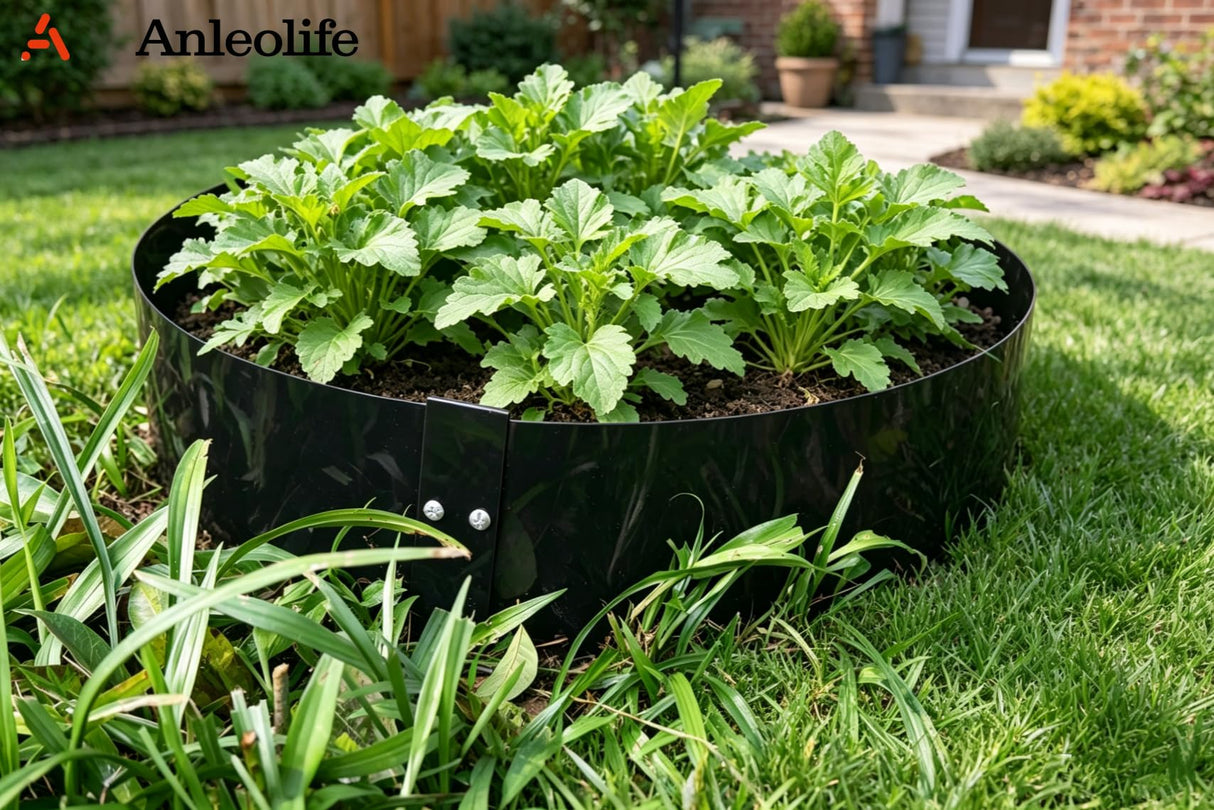 Anleolife 6-inch Black Steel Garden Edging