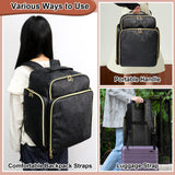 Ahzske Elegant Black Backpack Organizer, Holds 126 Nail Bottles, Extra Large Nail Kit Supplies Storage with 3 Removable Cases, PU Leather Organizer for Travel