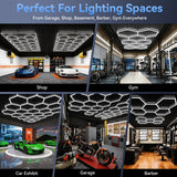 LZHOME Hexagon 5000K LED Garage Lights: 25 Pack Updated 1.31-inch Wider Size,26300LM Super Bright Hex Lighting Ceiling LED Shop Light for Garage, Car Detailing, Workshop, Warehouse, Gym, Basement