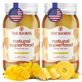 2 Pack TrueSeaMoss Wildcrafted Irish Sea Moss Gel - Made with Dried Seaweed & Fresh Sea Vegetables, Seamoss - Made in USA (Mango/Pineapple)