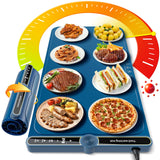 NAXBEY Warming Mat for Food extra large, Silicone Heating Mat For Food, 15"x31.6" Foldable Food Warming Mats for Countertops, Parties, and Daily Use with Timer and 9 Temperature Levels