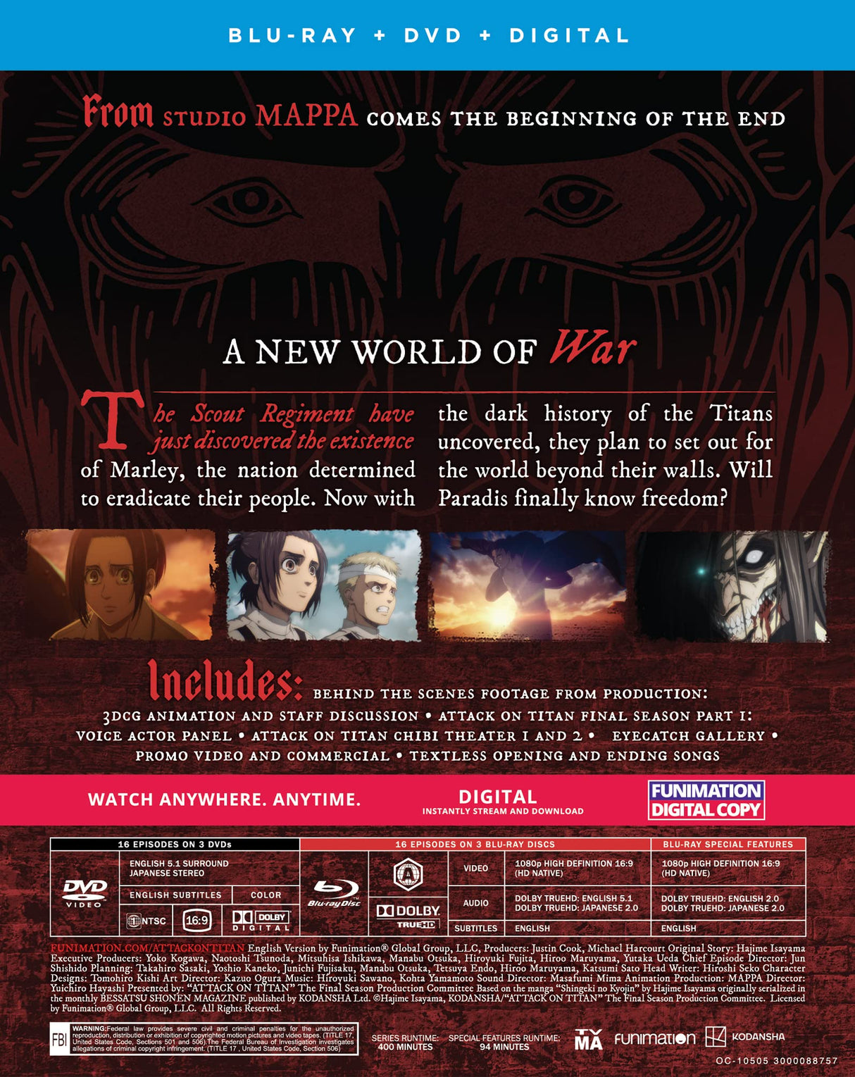 Attack on Titan: Final Season - Part 1 - Blu-ray + DVD + Digital