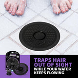 ShowerShroom Ultra Matte Black Hair Catcher, Stainless Steel Drain Protector, Fits All Shower Drains