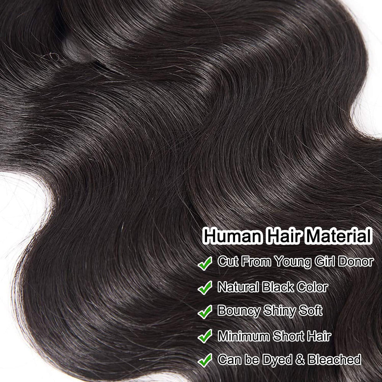 Lemeiily Human Hair Bundles 16 18 20 Inch Body Wave Bundles Human Hair 100% Unprocessed Brazilian Virgin Hair Quick Weave Bundles Human Hair 3 Bundles Deals Real Human Hair Extensions Natural Black