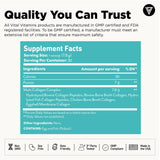 Vital Vitamins Multi Collagen Peptides Powder - Unflavored, Easy to Dissolve - Type I, II, III, V, X - for Women & Men - Promotes Hair, Skin, Nails, & Joint Health - 30 Servings