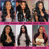 12A Body Wave Bundles Human Hair 16 18 20 Inch 100% Unprocessed Raw Human Hair Bundles Body Weave 3 Bundles Remy Virgin Hair Bundles Natural Black Color