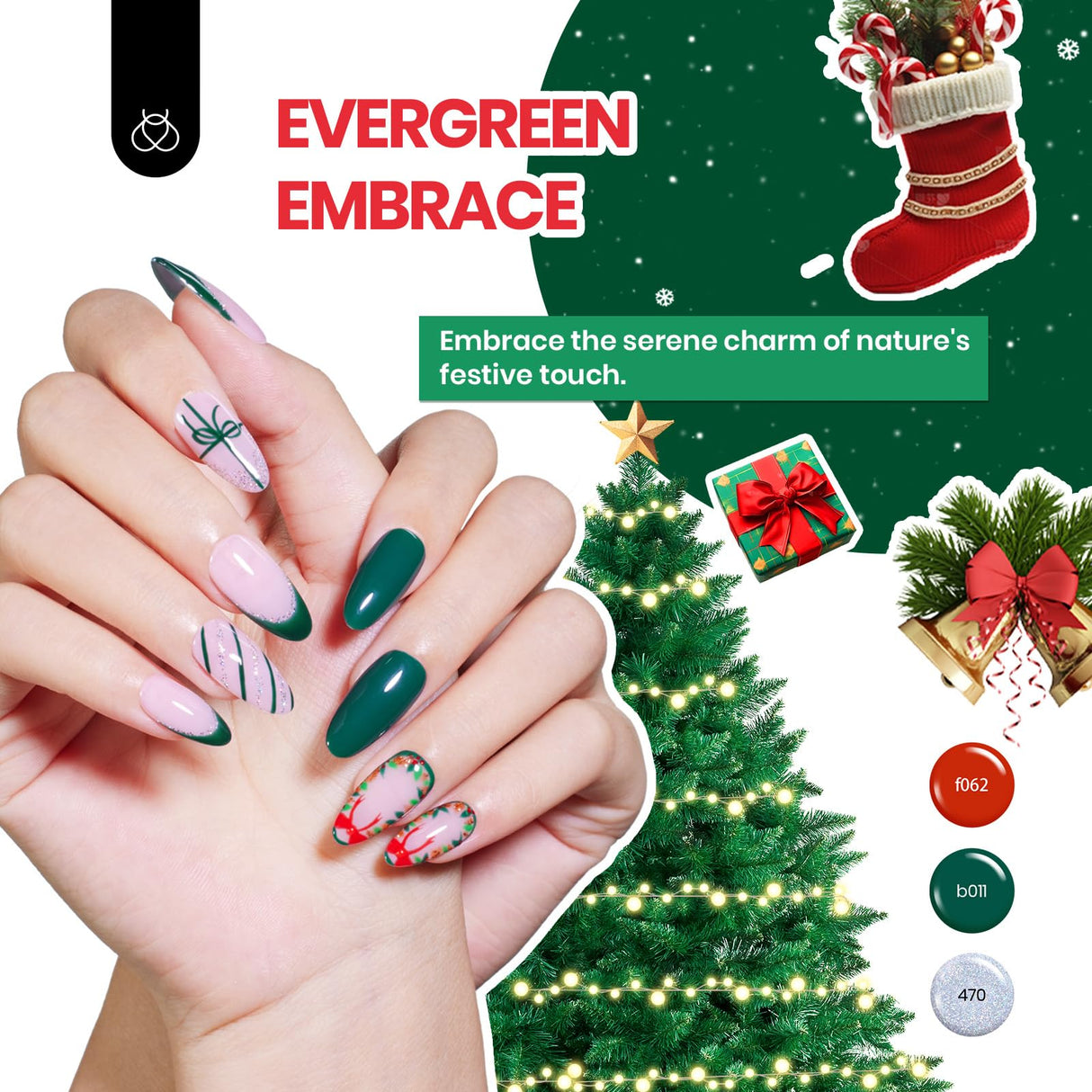 Beetles Christmas Gel Nail Polish Set, Glitz Galaxy Gel Polish Kits, 44Pcs Burgundy Red Gold Green Silver Blue Pink Sparkle Shade with Base Top Coat Winter Manicure Gift for Women