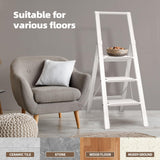 HillhutApex 3 Step Foldable Aluminum Step Ladder with Handgrip, Anti-Slip Pedal, 330 lbs Capacity, Lightweight & Portable for Home, Kitchen, Office, Garage (White)
