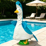 ARGOOFG Summer Porch Goose Outfits for Large 23" H Statue Decor, Shark Blue Costume Set Clothes for Outdoor Patio Lawn Garden Plastic Cement Statue Decoration