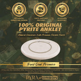 ORBON Original Certified Raw Pyrite Anklet for Women | Natural Raw Pyrite Crystal Ankle Bracelet for Wealth & Abundance | Genuine Stone, Adjustable Fit, Astrologer Recommended | Success Energy with Activation Card & Authenticity Certificate (2 MM BEADS)