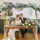 Over The Table Rod Stand with Clamps, Adjustable Table Arch 28"-98" Length, 13"-42" Tall, Table Balloon Arch Stand for Wedding, Birthday, Christmas, Halloween, Craft, Party Decoration, Gold