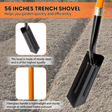 Nohovu Trench Shovel for Digging, 4-Inch Trench Shovel, Heavy Duty Trenching Shovel with Fiberglass Handle, 56 Inches