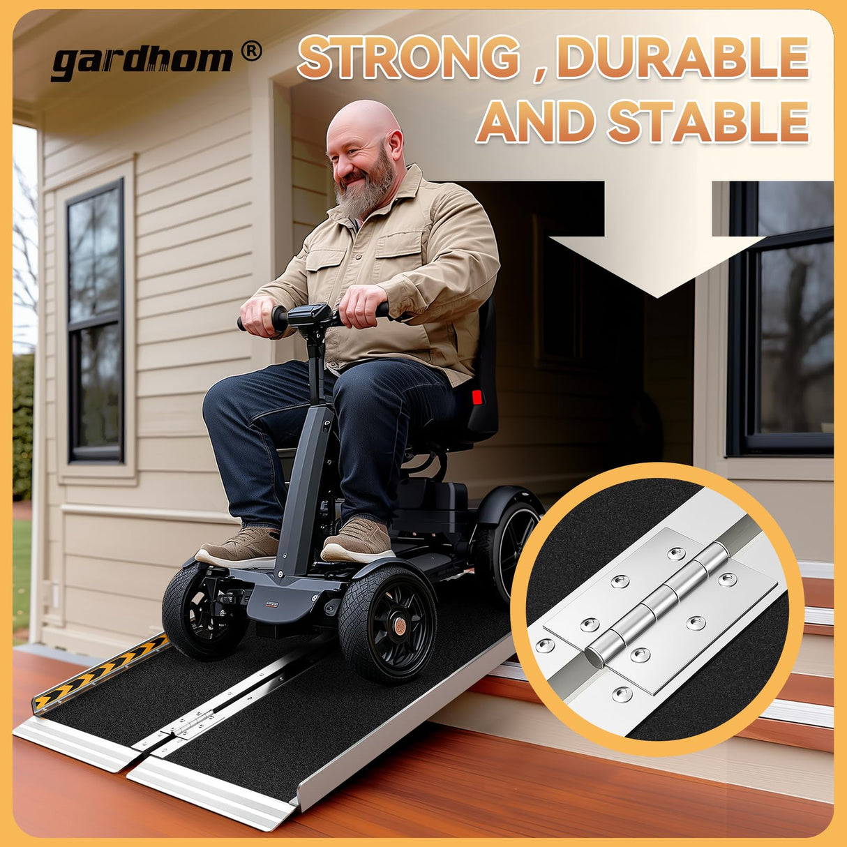 Wheelchair Ramps 4 Feet, gardhom 800Lbs Aluminum Portable Folding Handicap Ramp Wheel Chair Ramp for Home Entrance Threshold Doorways Stairs Curbs Scooter