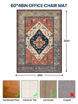 PROHALO Office Chair Mat for Hardwood Floor, 48"x60" Desk Chair Mat for Rolling Chairs, Non Slip Computer Chair Mat, Office Rug Mat for Office Home Hard Floor, Under Desk Mat for Gaming Chair-Red