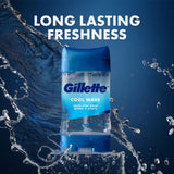 Gillette Antiperspirant Deodorant for Men, Cool Wave Scent 3.8 oz Pack of 4