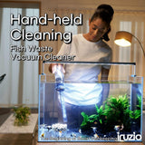 IRUZIO 2‑in‑1 Aquarium Gravel Cleaner Vacuum, Small — Air‑Pump‑Driven, Near‑Zero Water Loss, Quiet 45‑50 dB, Fits 7‑10.6 in Water Depth (Measured from Substrate)