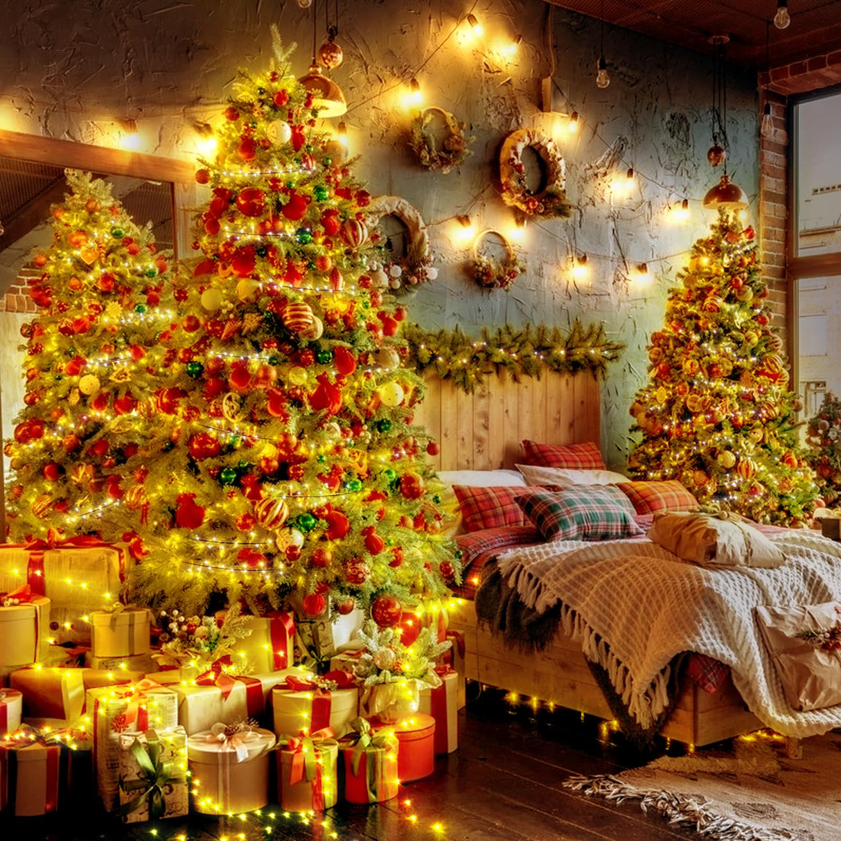 XURISEN 403FT 1000 LED Christmas Lights Outdoor Green Wire String Lights 8 Modes with Timer Memory Waterproof Fairy Light Plug in for Xmas Tree Wedding Yard Party Holiday Decorations(Warm White)