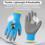 Yumoin 12 Pairs Kids Gardening Gloves Children Yard Work Glove Rubber Coated Garden Gloves for Girls Boys Toddlers Youth Outdoor (Large (Age 9-11))