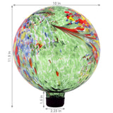 Sunnydaze 10-Inch Gazing Ball for Garden - Glass Gazing Globe for Outside - Garden Orb Yard Decor, Great for Outdoor Enthusiasts - Green Artistic