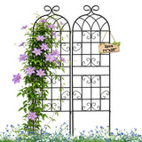 YOBAZAN Metal Garden Trellis 71"x20", 2 Pack Plant Support Trellis