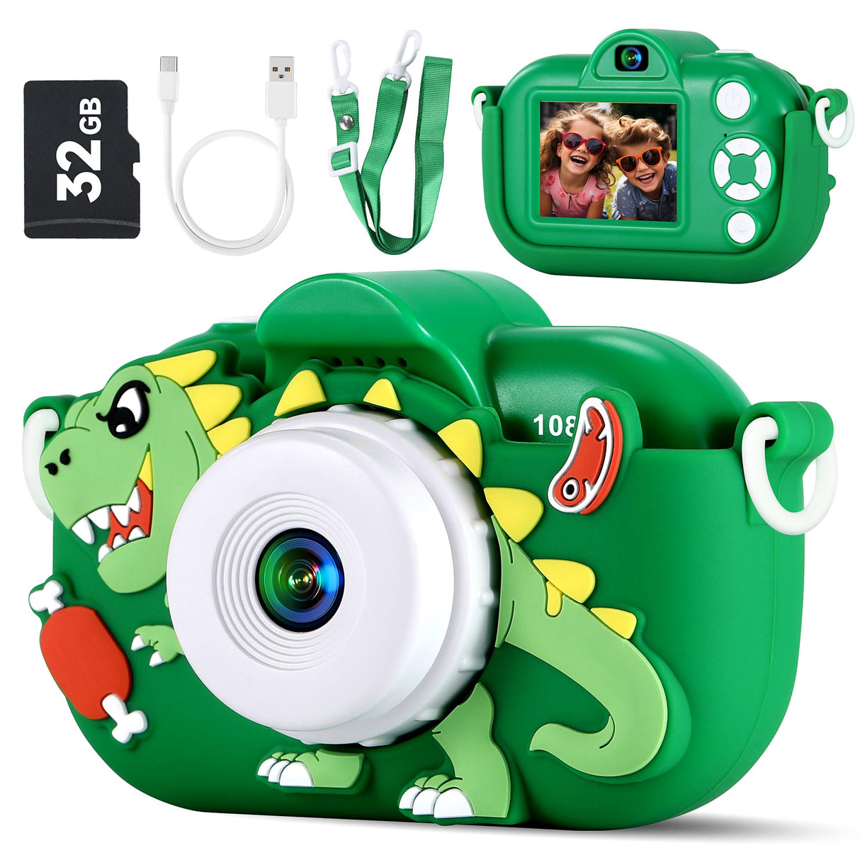 Kids Camera Boys Toys for 3 4 5 6 7 8 9 Years Old Boys, 48MP Dual Lens Kids Digital Camera Christmas Birthday Gifts, 1080P HD Video Selfie Toddler Camera with 32G SD Card