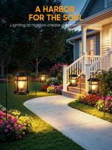 Solar Lantern Outdoor Waterproof, 2 Pack Bright Hanging Solar Lights for Outside Decorative, Upgraded Solar Powered Lanterns LED Lighting for Garden Patio Porch Decor Gifts (Warm Light)