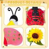 Ueyben Bee Ladybug Porch Goose Outfit, Spring Summer Goose Outfit with Wings Summer Gooses Costume for 23" Lawn Cement Plastic Geese Statue for Garden Yard Decor (Ladybug)